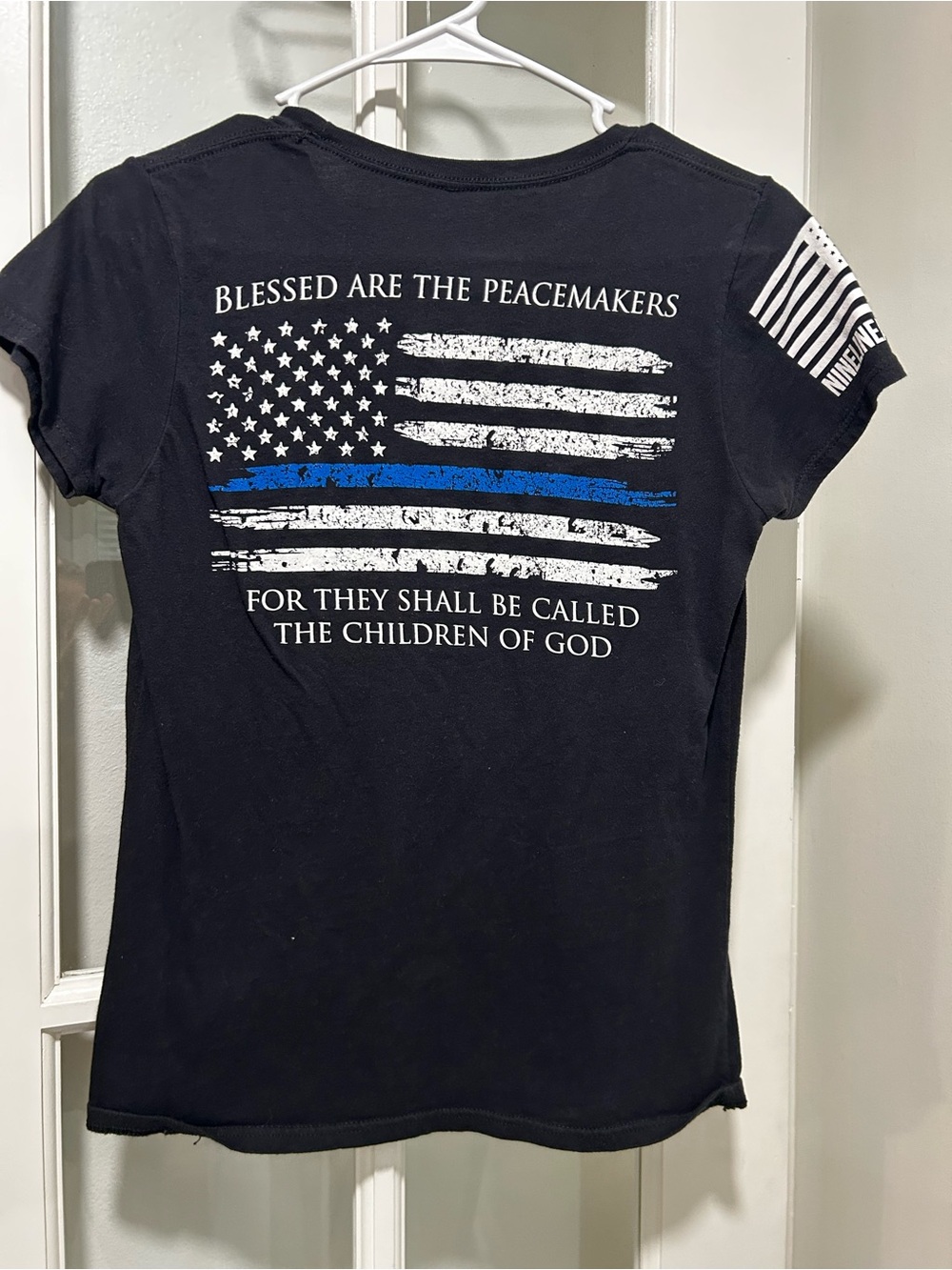 Women's Small Nine Line Black 'Blessed Are The Peacemakers' Graphic Tee